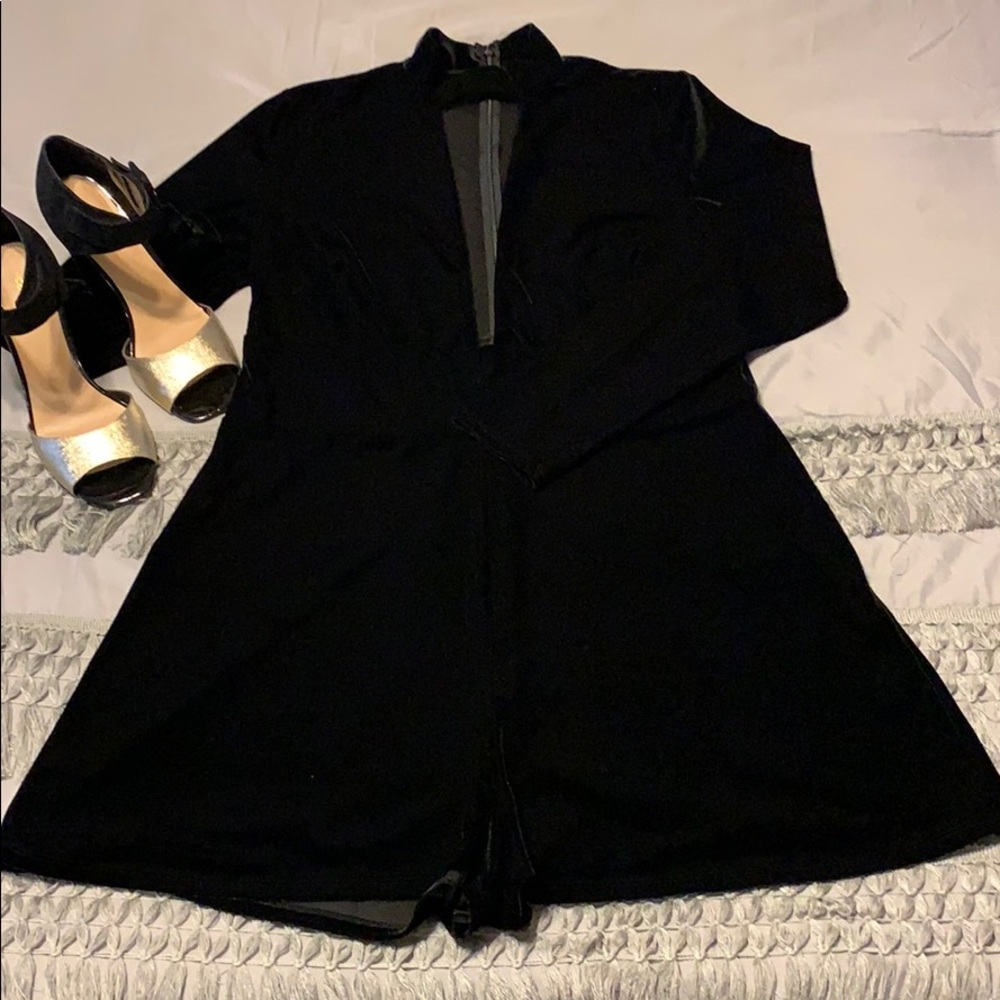 Sexy little black velour romper